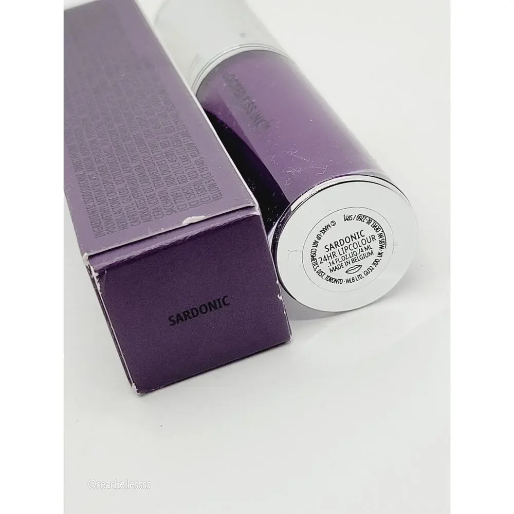 MAC Cosmetics Locked Kiss Ink Lipstick Sardonic Mid-Toned Purple Full Size BNIB